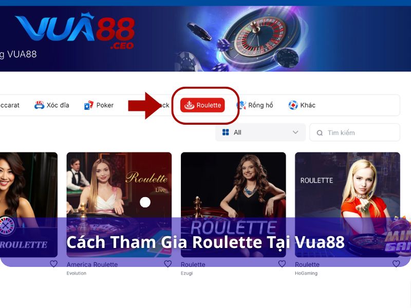Hướng dẫn cách tham gia Roulette tại Vua88