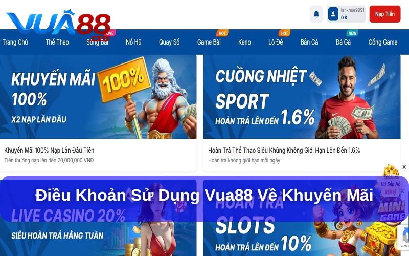 Điều Khoản Sử Dụng Quy định tham gia khuyến mãi Vua88 có hiệu quả