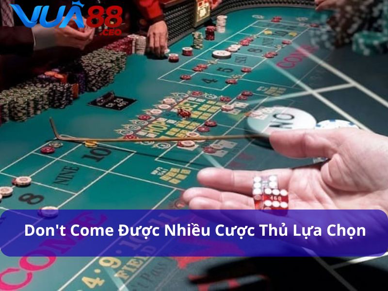 Khám Phá Cách Chơi Craps - Hướng Dẫn và Chiến Lược Thắng Lớn Cược Don't Come cũng được nhiều cược thủ lựa chọn