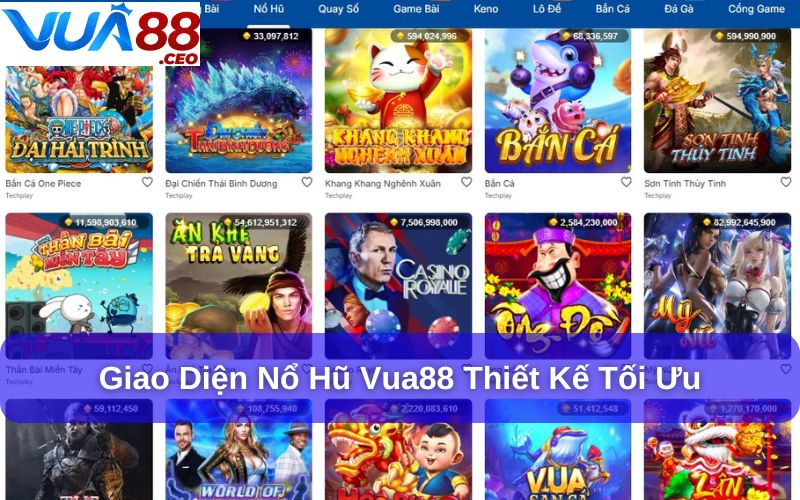 Giao diện Nổ Hũ Vua88 thiết kế tối ưu