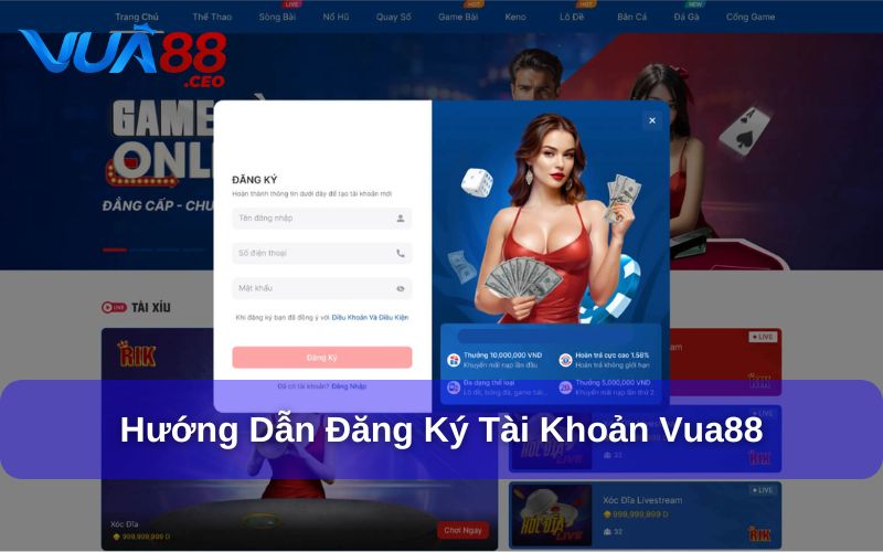 Trang chủ Hướng dẫn tạo tài khoản người chơi tại Vua88