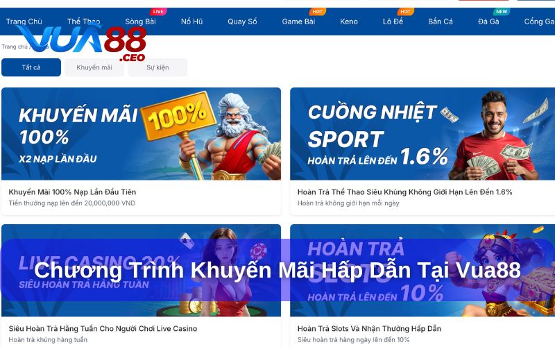 Trang chủ Khuyến mãi, ưu đãi đặc biệt tại Vua88