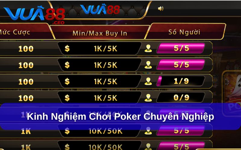 kinh nghiệm chơi Poker