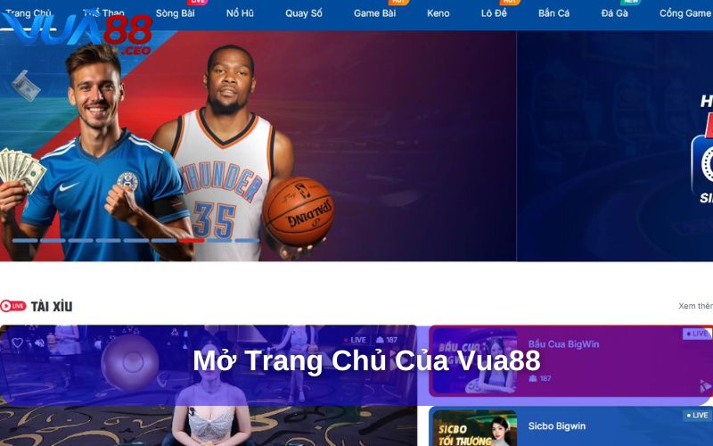 Truy cập vào trang chủ chính thức của Vua88