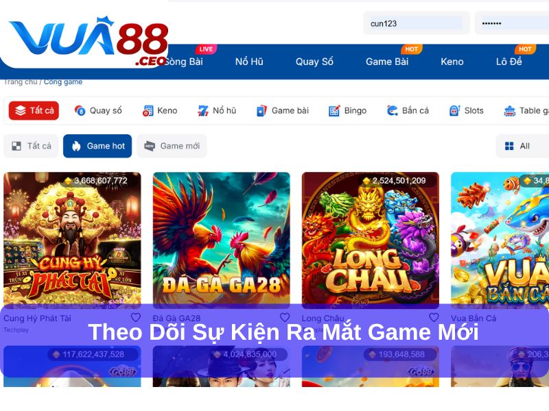 Theo dõi sự kiện ra mắt game mới