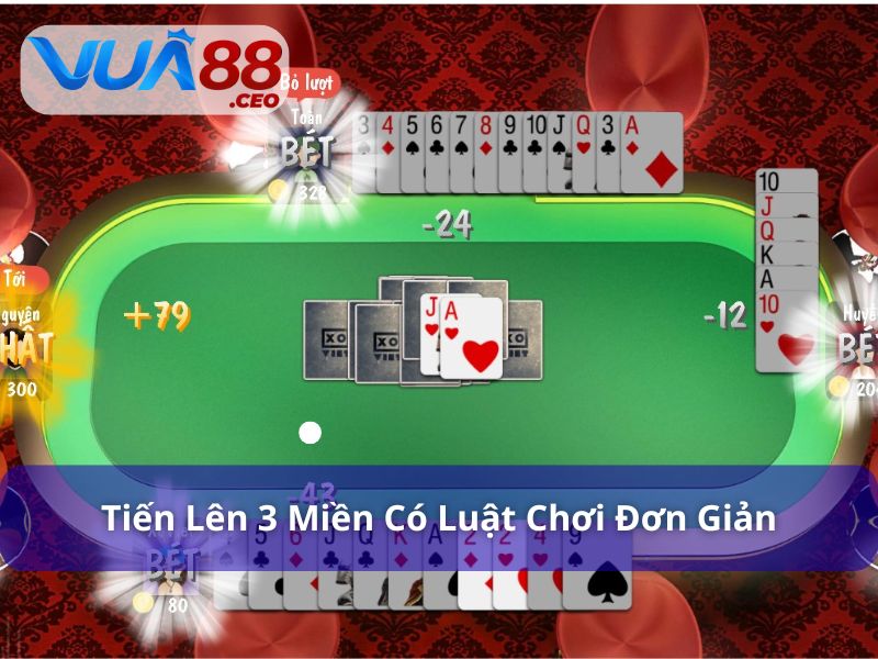 Hướng Dẫn Chi Tiết Luật Chơi Tiến Lên 3 Miền Tại Vua88 Tiến lên 3 miền có luật chơi đơn giản